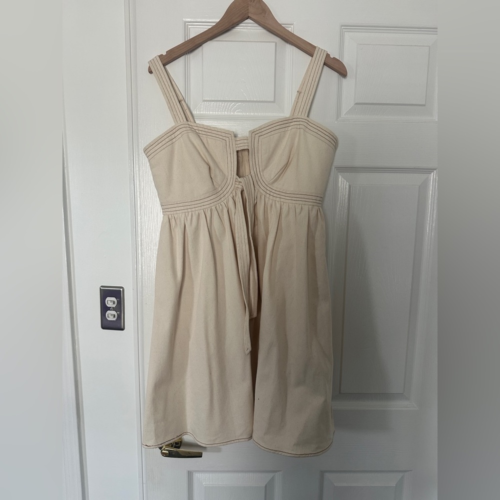 Cream Denim Mini dress